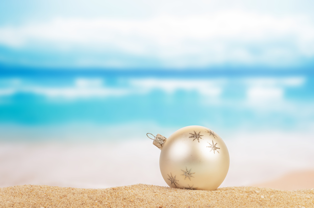 Christmas ornament on the beach